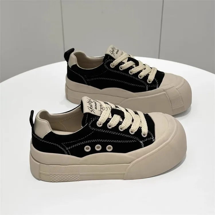 女式帆布鞋新款女鞋轻便百搭女帆布鞋厚底休闲厚底学生鞋单鞋