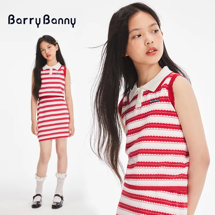 BarryBanny半身裙新款百搭中大童复古芭蕾裙假两件半身裙