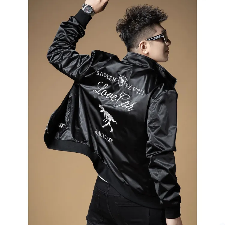 欧货潮牌刺绣外套男款2025新款秋季潮流上衣高级感品牌夹克男衣服