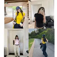 徐秋阳  超模正肩T （小版型）百搭时尚休闲显瘦显白短袖12582