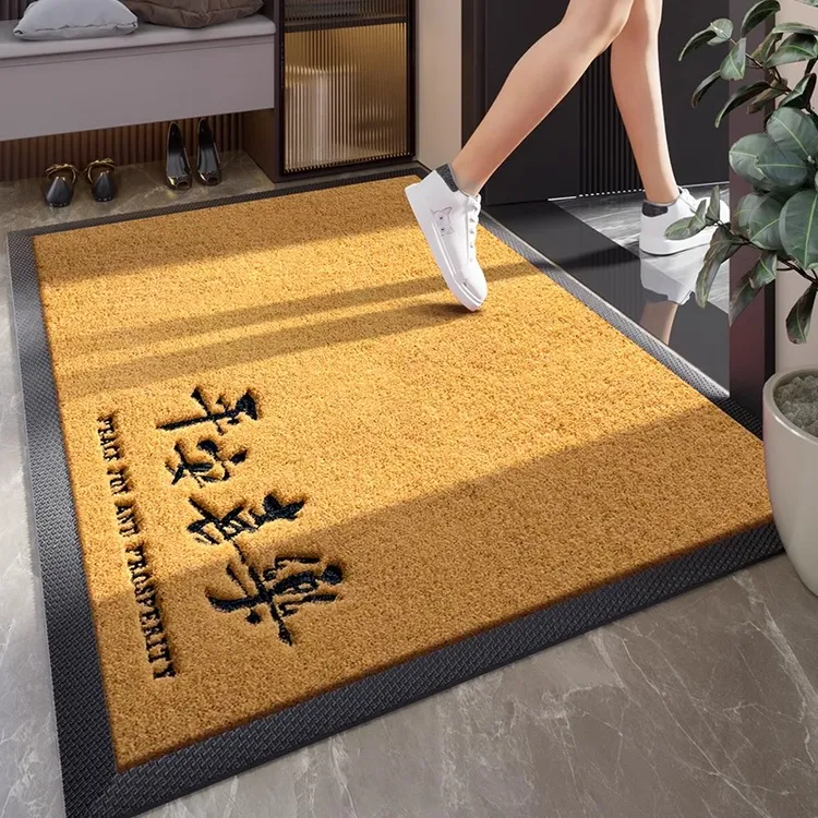 别墅加厚入户地垫家用室外防滑进门可定制地毯大门口垫子黄色脚垫