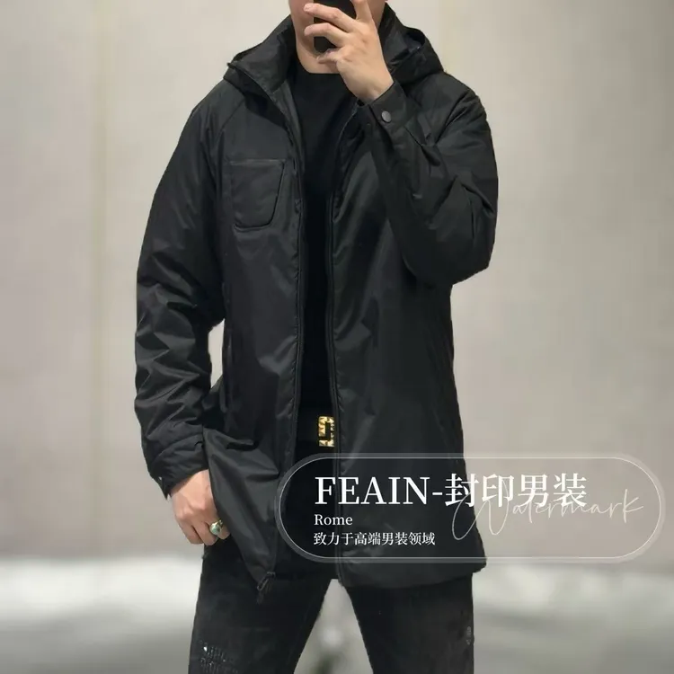 【桑蚕丝绵羊皮】高端男士东立三防面料桑蚕丝填充风衣78171