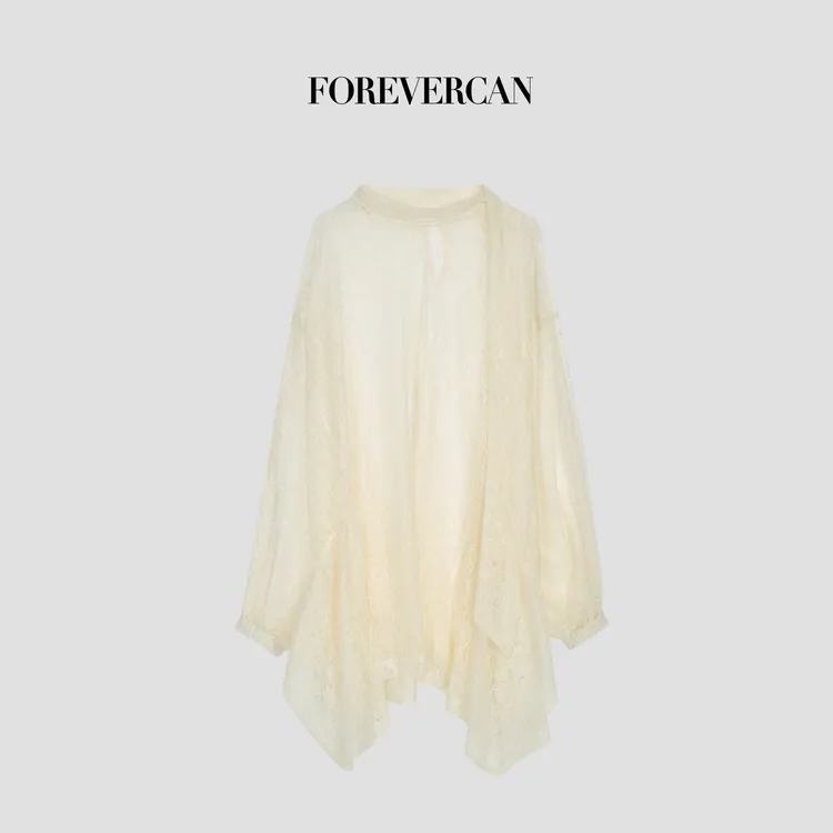 FOREVERCAN“致命沉沦”法国进口里昂蕾丝宽松罩衫连衣裙SD23609