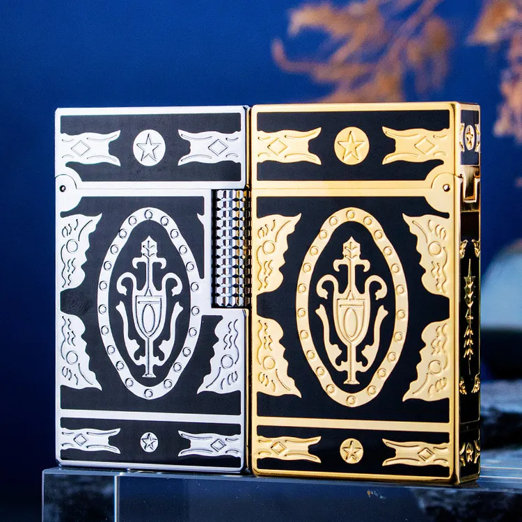 好运达宫廷御用朗声侧滑打火机钢琴音黄铜声响高档时尚个性男士礼