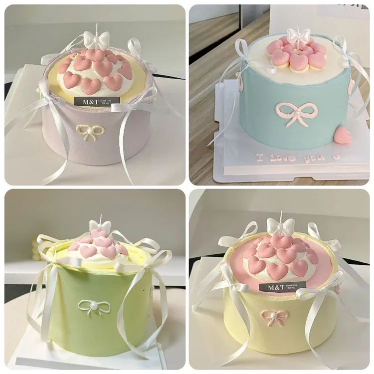 韩系ins珠光白色蝴蝶结蜡烛蛋糕装饰可爱小仙女生日派对插件装扮