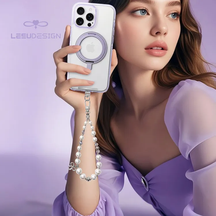 LEEUDESIGN奢华高级感珍珠蝴蝶串珠手机挂链手机链挂件挂坠女款