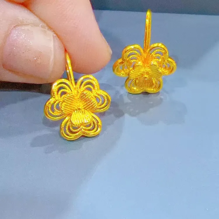 铜合金耳饰 铜合金精美时尚少女风气质原创设计百搭耳环金色81221