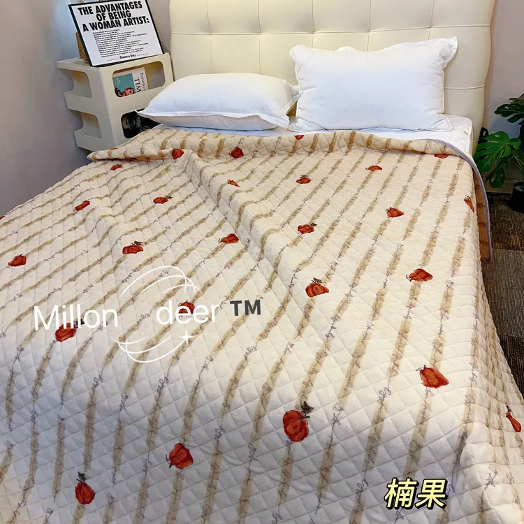 秋冬新款 加绒加厚保暖婴儿绒床盖 绒绒绗缝加厚床单