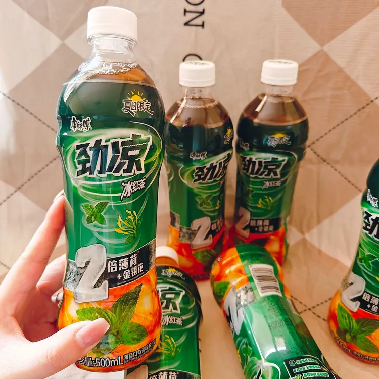 【特价3瓶】康师傅劲凉冰红茶双倍薄荷500ml整箱批发夏日薄荷味饮品