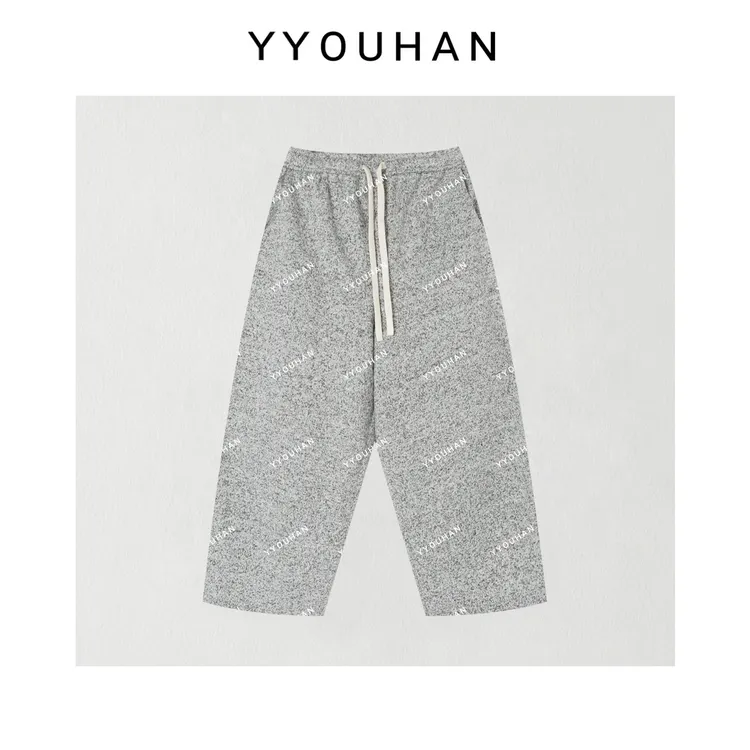 YYOUHAN 秋季显瘦【像素】小众松紧腰花灰色针织休闲裤 2509C5550