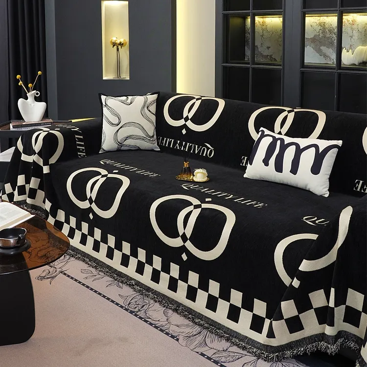 四季通用亲肤感一整张包裹沙发盖布雪尼尔沙发巾坐垫套罩沙发套