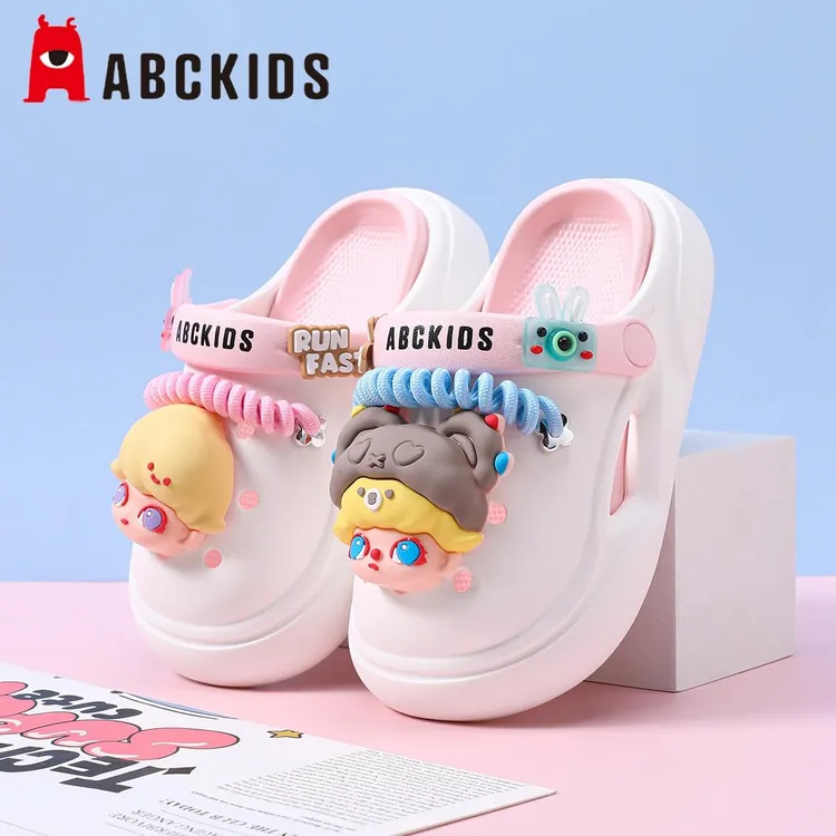Abckids泡泡玛特儿童洞洞鞋女童拖鞋夏季新款防滑凉拖鞋女孩凉鞋