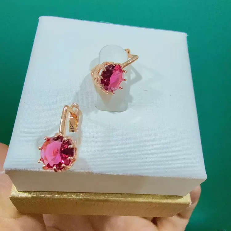 铜合金耳饰 铜合金精美可爱时尚女朋克风玫瑰金色耳环耳扣010146