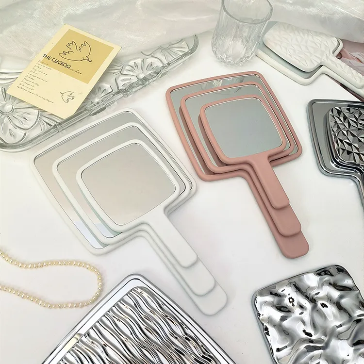 直供方手柄镜化妆美容镜网红镜单面镜便携式喷漆UV电镀手持镜