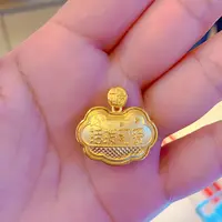 足金如意福锁吊坠免费编绳