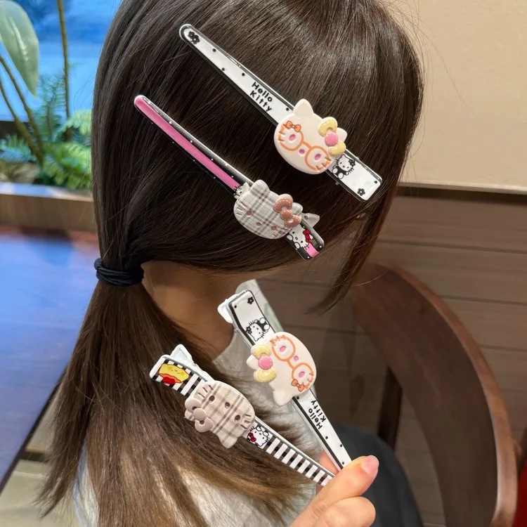 可爱kt猫头发夹ins风大号一字夹甜美少女心刘海碎发整理神器发卡