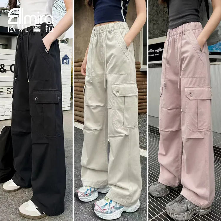 8969女童工装裤春装儿童长裤运动裤宽松2025新款洋气大童裤子潮流