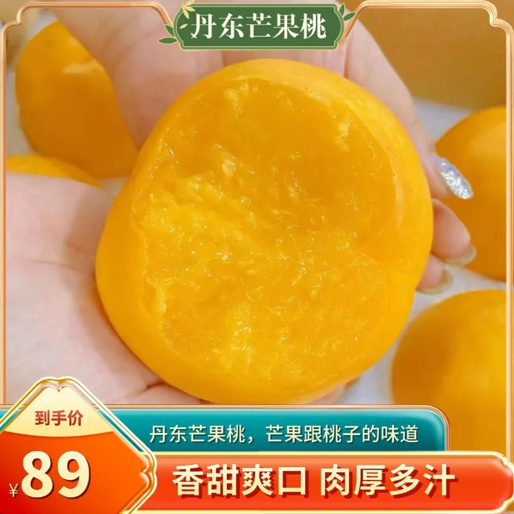 【顺丰】辽宁黄金芒果桃时令桃子新鲜肉厚多汁果园直发2.9斤起