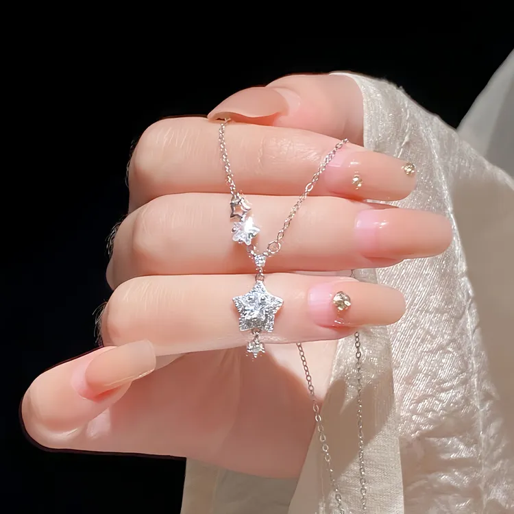 坠链均足银 999纯银星光灿烂项链女款2025新款爆款轻奢送女友礼物