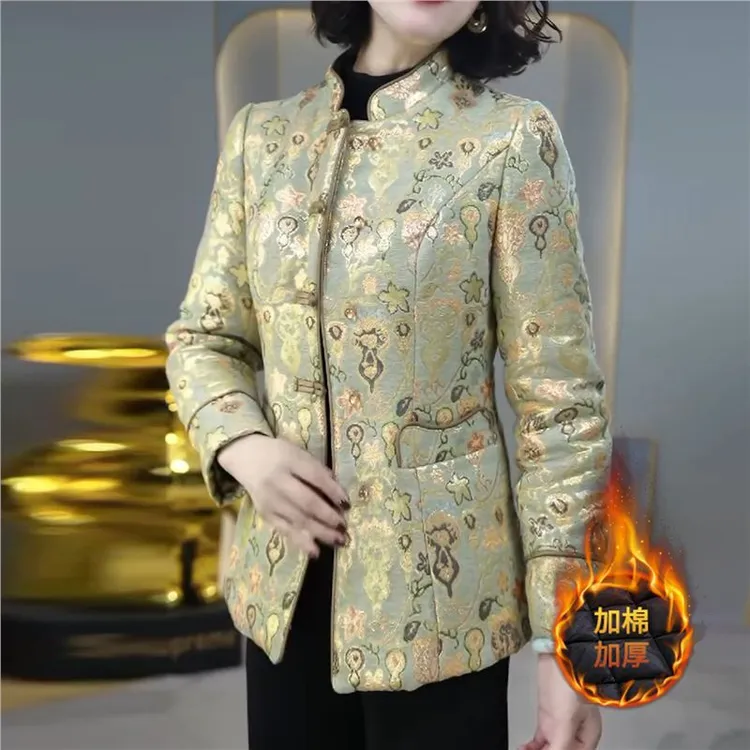 新中式国风外套女秋冬2025新款晋江二棉巨好看小个子妈妈棉服上衣
