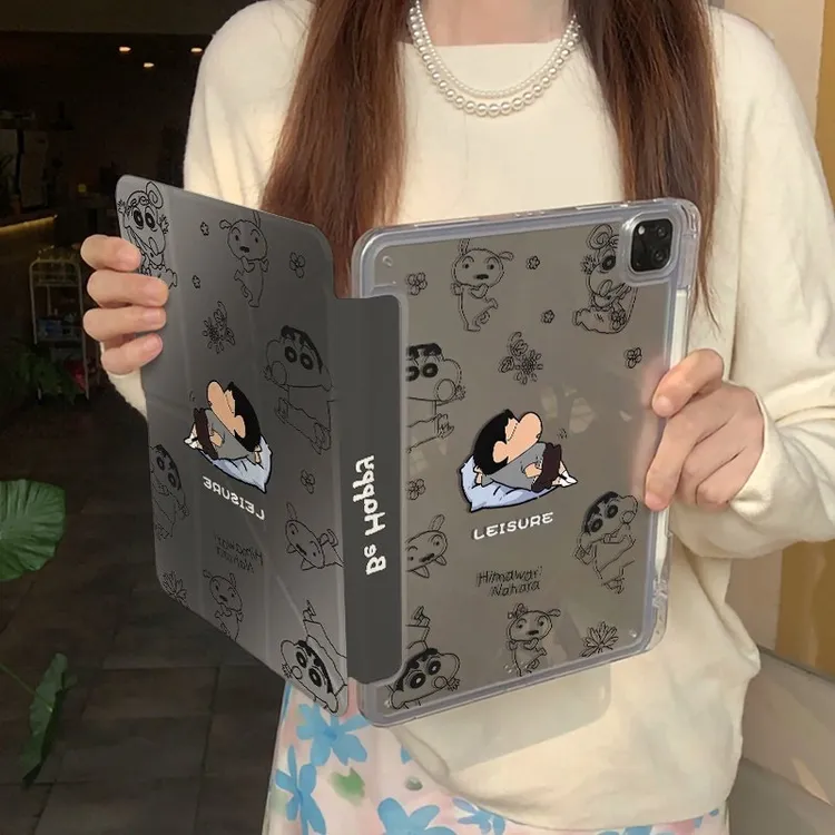 妙品蜡笔小新适用苹果iPadA16平板保护套2025iPad11笔槽iPad10壳