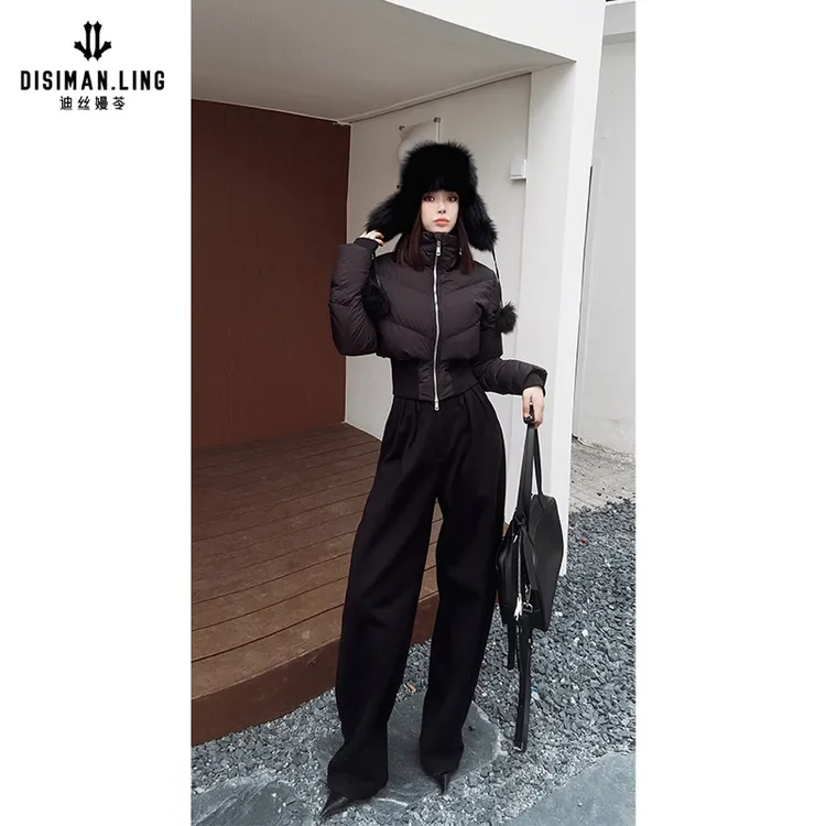 【迪丝嫚苓】多色裤子 显瘦气质休闲小众原创设计风女秋冬加绒裤子