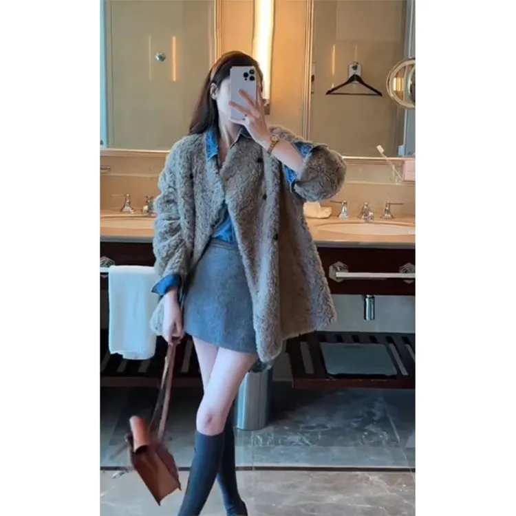 秋季小众设计感慵懒风修身显瘦内搭时尚外套上衣气质高腰半身裙女