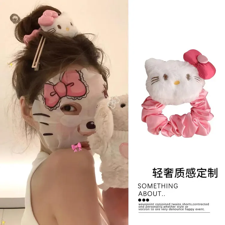 超萌HelloKitty大肠发圈发绳可爱女孩头花丸子头头绳kt猫不勒皮筋