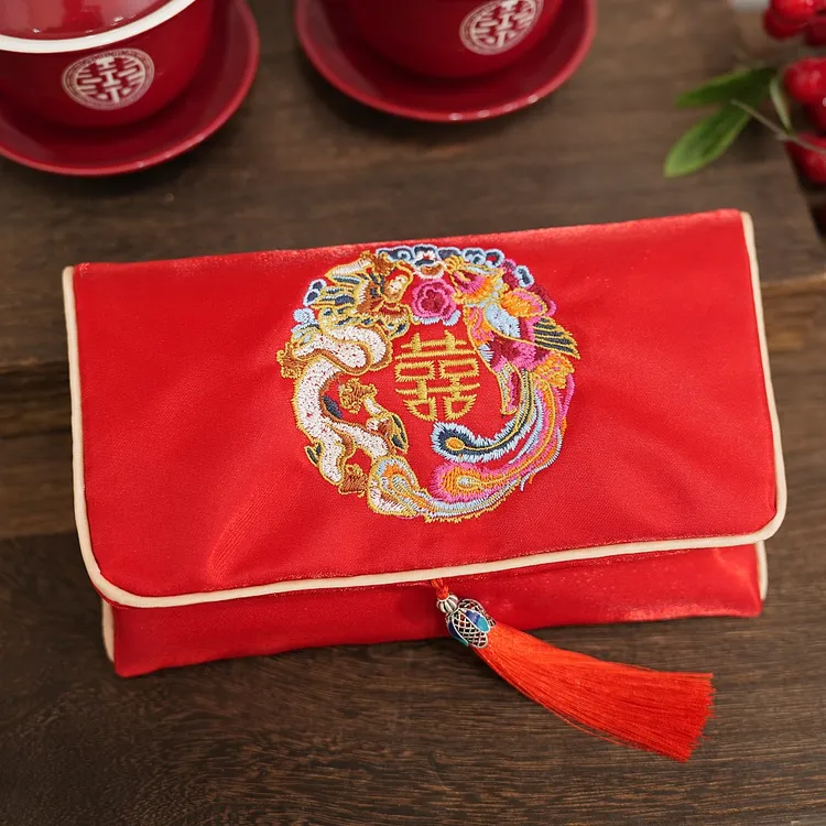 结婚流苏布艺红包2025中式复古高档个性万元红包袋利是封改口钱