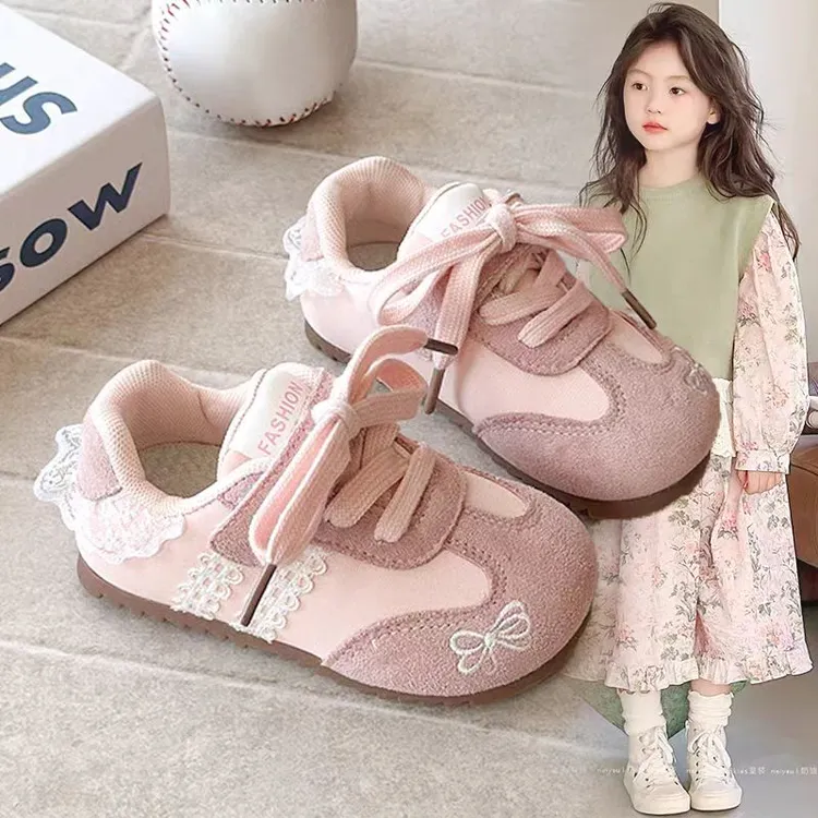 女童鞋子运动鞋2025春秋新款儿童二棉加绒软底休闲德训鞋轻便单鞋