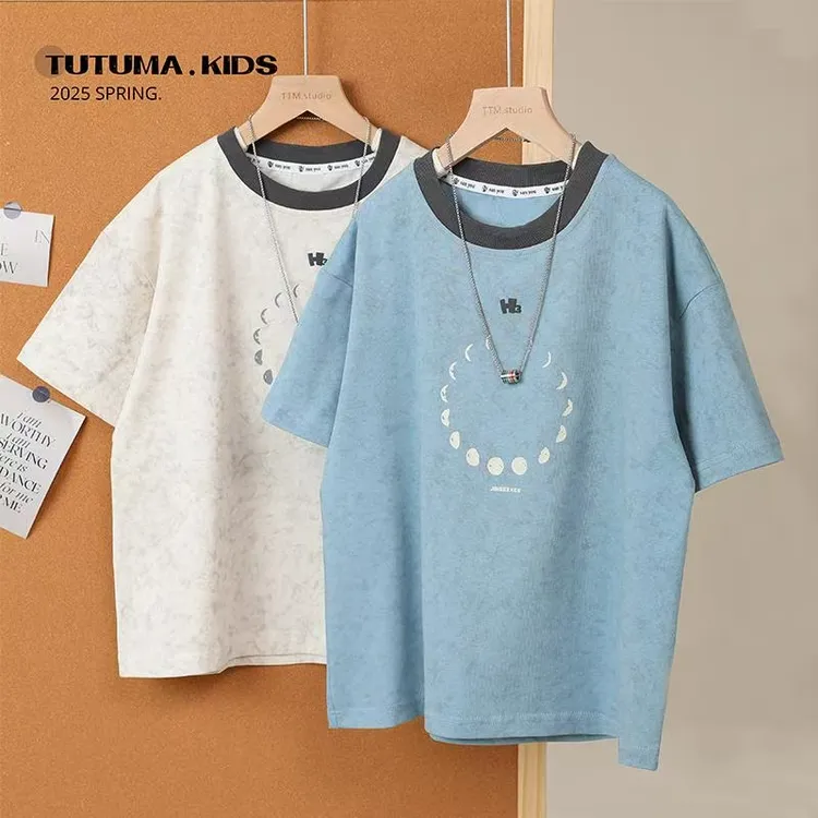 男童夏装短袖T恤2025新款夏款中大儿童装夏季体恤男孩圆领半袖潮