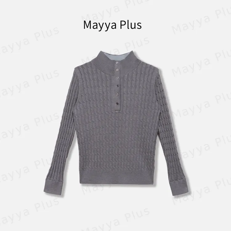【向阳日】Mayya Plus麦芽定制气质显瘦流光风毛织上衣32537198