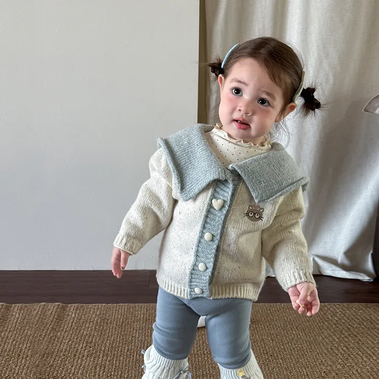 D5307女童毛衣外套秋冬2025新款洋气儿童开衫上衣女宝衣服针织衫