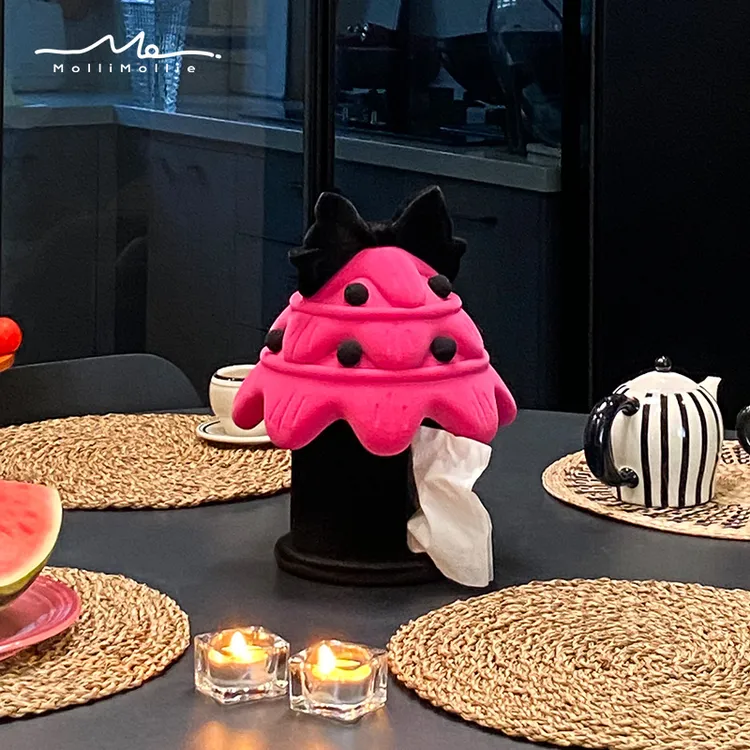 莫里乐园毛茸茸创意圣诞树纸巾盒家用客厅茶几餐桌卧室高级抽纸盒