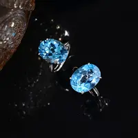 【云上叙】S925银托帕石戒指-多样性发一件-11x15mm-V6897-18（东哥）