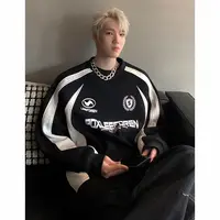 美式痞帅机车插肩袖重磅卫衣秋冬款高级感休闲百搭上衣