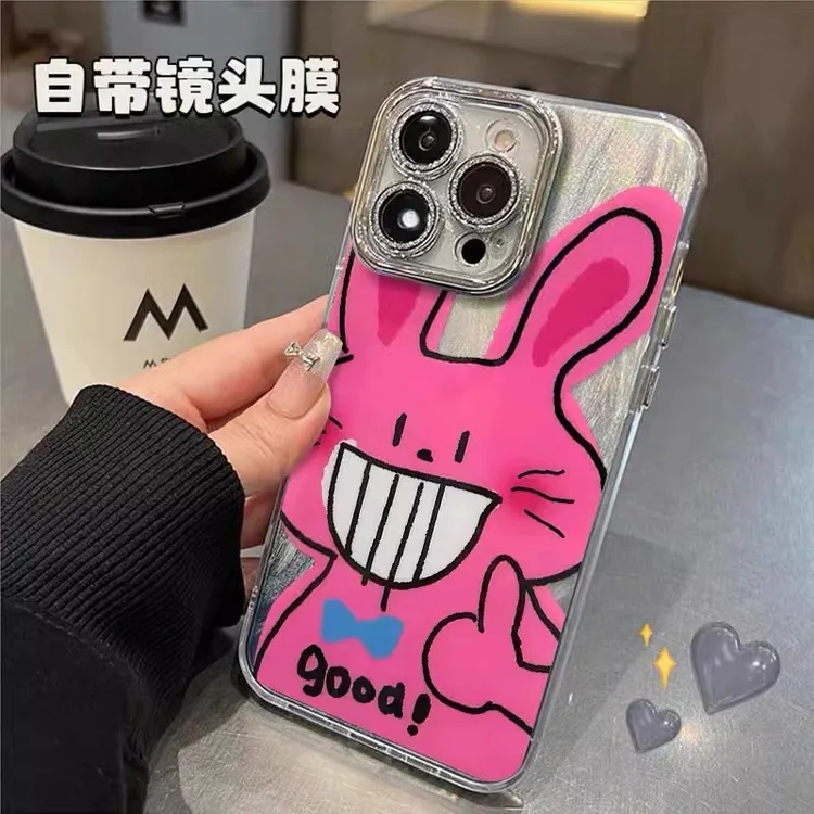 龇牙紫兔适用苹果16手机壳15/14/13全包iPhone12/11防摔网红同款