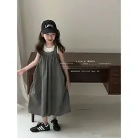 Q1255韩版宽松背心两件套连衣裙