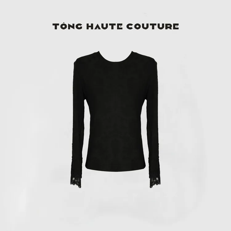 【素谷】25年新款轻奢款百搭棉拼接蕾丝时尚上衣 YY725