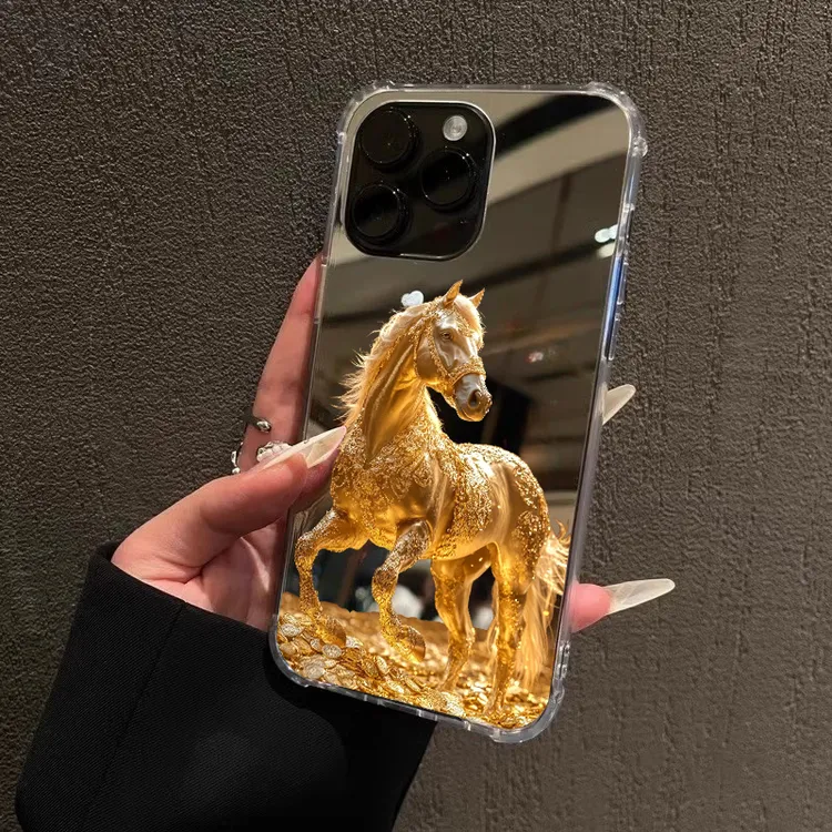 2026黄金宝马手机壳适用iPhone17promax苹果14马年13招财16女1512