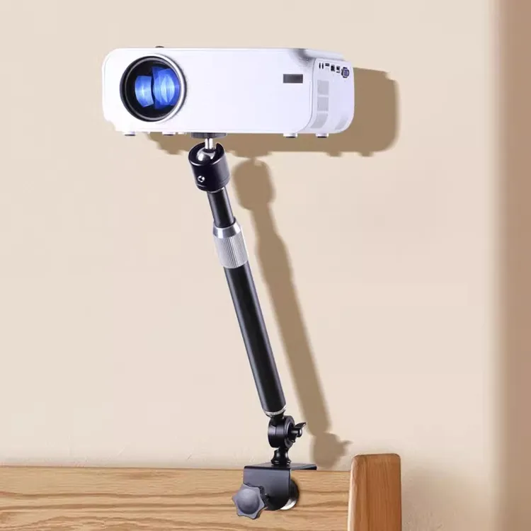 床头投影仪支架床上家用伸缩投天花板通用免打孔万向金属支撑架