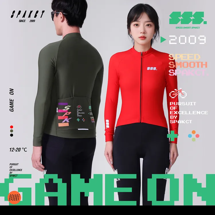思帕客2025秋冬季男女款抓绒长袖保暖骑行上衣