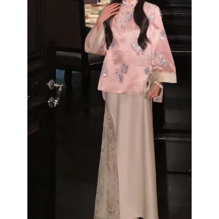 气质高级感新中式女装国风高端精致上衣半身裙套装女2025夏季新款