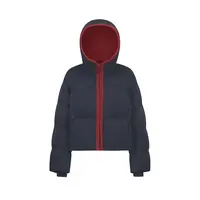 2025冬季新款95鹅绒服女款肯豆撞色面包服连帽T-161E