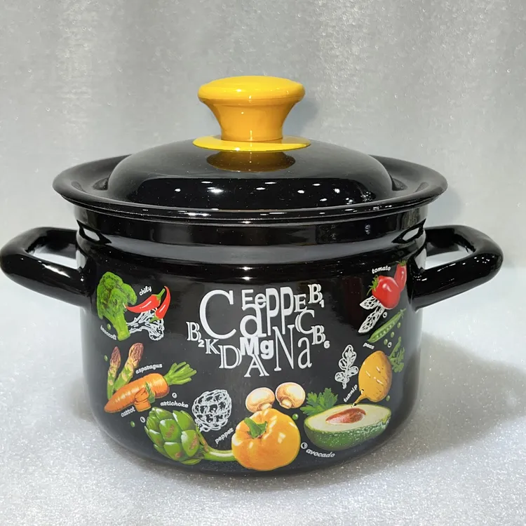 俄罗斯原装进口正品搪瓷2升双耳锅汤锅泡面锅加厚锅新款家用包邮