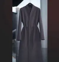 GZ253高级感大衣2025新款系带气质长款松修身