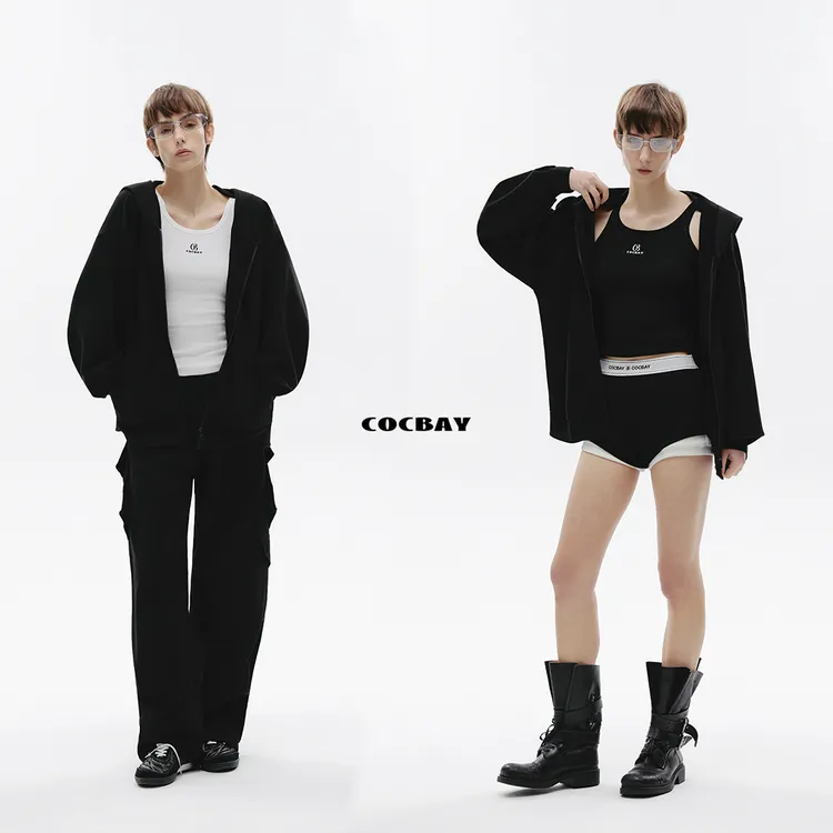 COCBAY-On The Move|松弛有型宽松廓形拉链空气层连帽外套YD0003