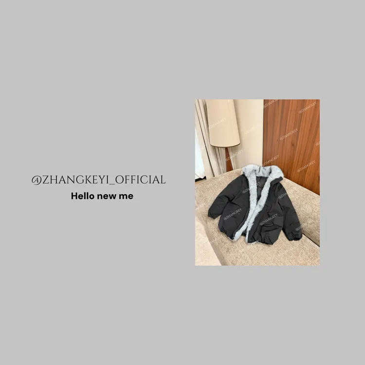 【张可以】大毛领中长款派克羽绒服