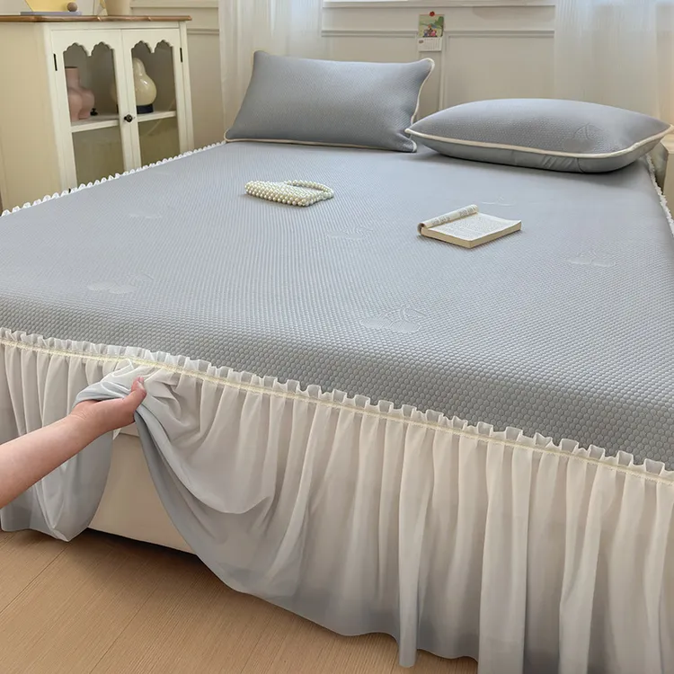 凉席夏天专用2025新款豆豆冰丝凉席三件套加厚可机洗软席冰丝凉席