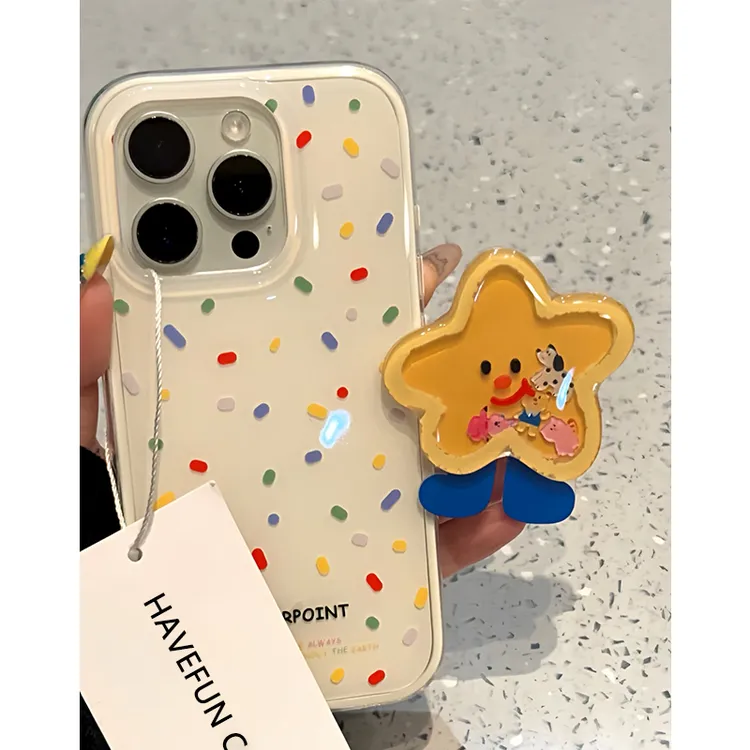 韩风ins彩带星星摇摇乐适用iPhone16苹果13手机壳华为vivo小米opp